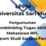 Pengumuman Pembimbing Tugas Akhir Mahasiswa RPL Program Studi Sarjana Farmasi PENG-RLP